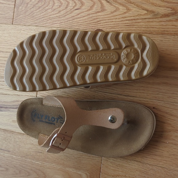 Fly Flot. Woman's Leather Soled Slipper - ROSA ANTICO. Size 7 - Picture 10 of 13